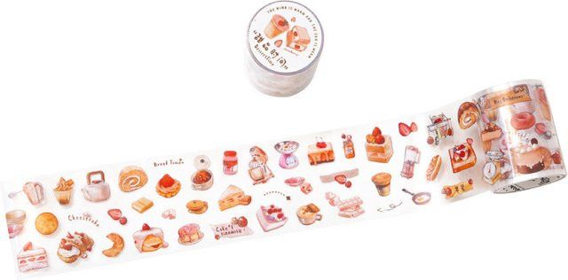 Retro Backwaren-Aufkleberband für DIY-Handarbeit und Scrapbooking, 1 Rolle, Multicolor, 5 x 200 cm - Bild 1