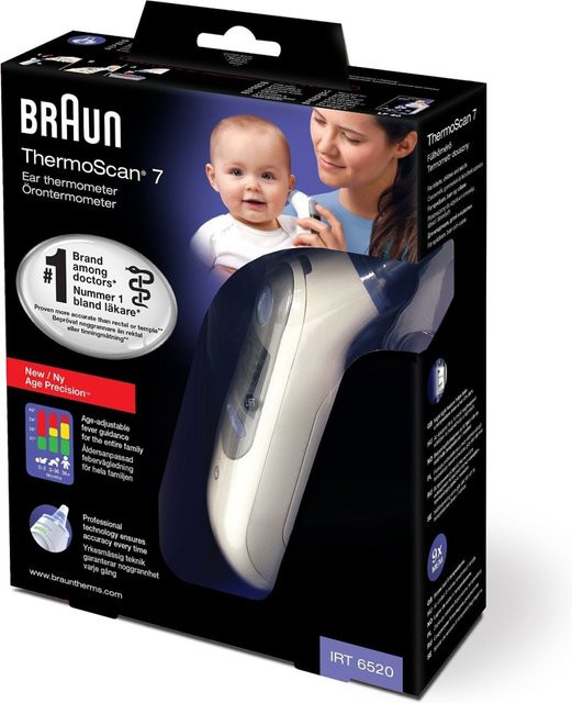 Braun IRT 6520 ThermoScan 7 Infrarot Fieberthermometer mit vorgewärmter Messspitze in Weiß - Bild 2