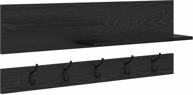 vidaXL Wandmontierter Nachttisch in Schwarz und Eichen-Optik, B/T/H: 90 x 15 x 36 cm - Bild 1