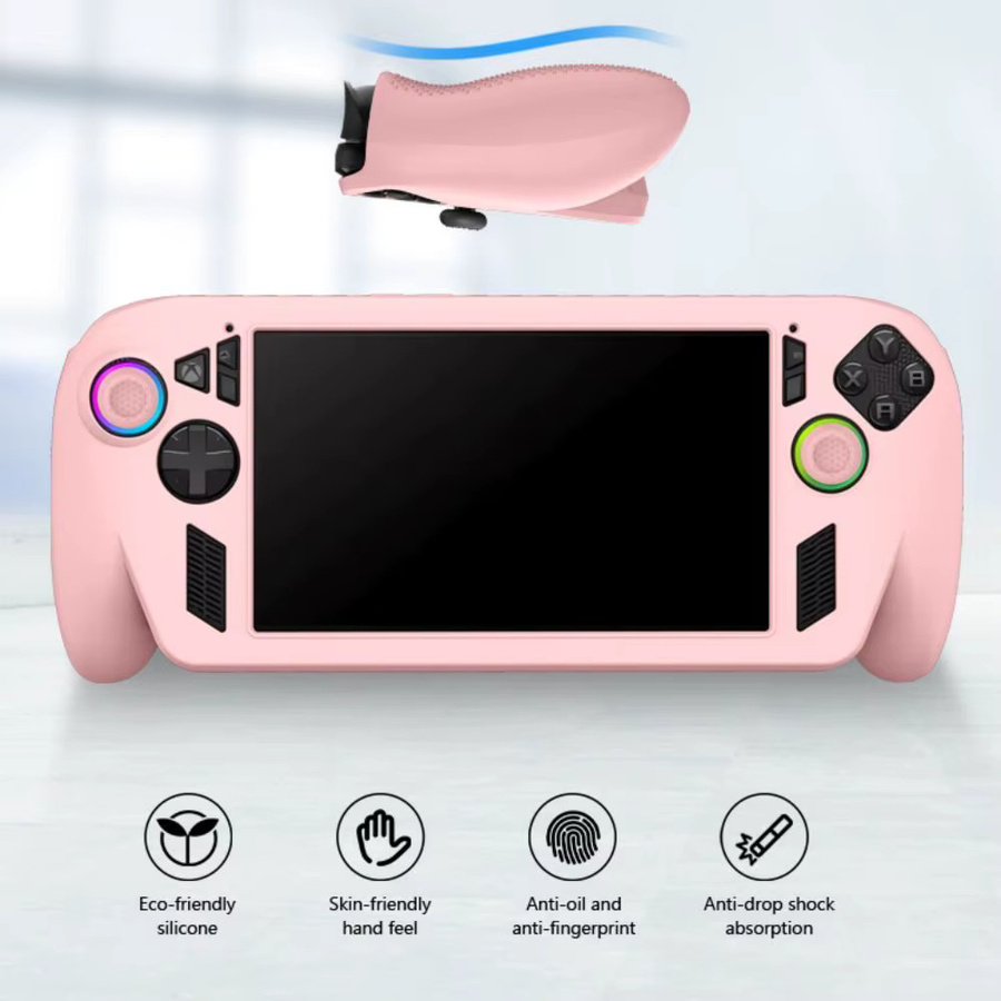Asus ROG Ally X Silikon-Schutzhülle, ergonomische und stoßfeste Handheld-Hülle in Weiß oder Pink - Bild 3