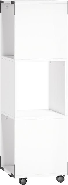 HOMCOM Rollcontainer Bürocontainer mit 3 offenen Fächern und Druckerablage in Weiß, H x B x T: 111 x 33,5 x 33,5 cm - Bild 1