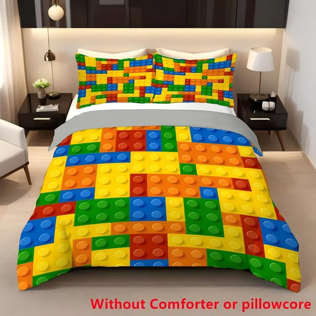 Lodestar Bettwäsche-Set Color Blocking mit 3D-Druck, Bettbezug und Kissenbezug aus Mikrofaser, Mehrfarbig, B/H: 135 x 200 cm - Bild 1