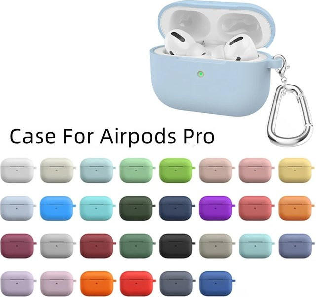 Silikon Schutzhülle für Apple AirPods Pro 1. Generation in Grün mit Haken - Bild 1