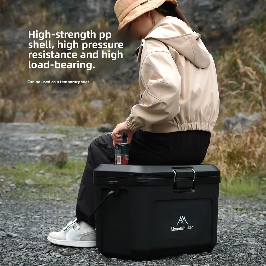 Mountainhiker Dual-Purpose Isolierbox 25L Tragbare Kühlbox für Outdoor, Camping und Auto in Schwarz - Bild 4