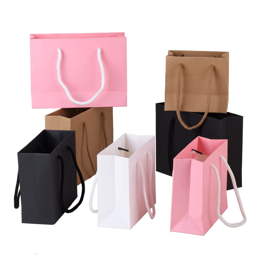 10 Stück tragbare Geschenktüten aus weißem Hartpapier für Schmuckverpackungen - Bild 2