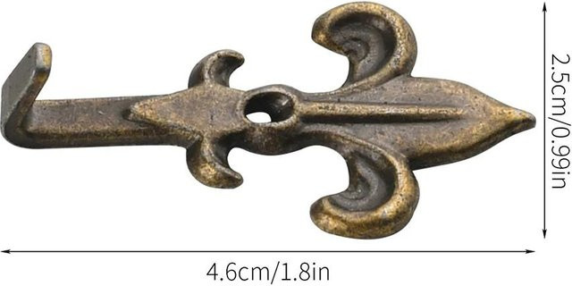 10 Stück Wandhaken aus Metall im Antik-Stil in Bronze und Gold mit Schrauben zur Aufhängung von Kleidung und Handtüchern - Bild 1
