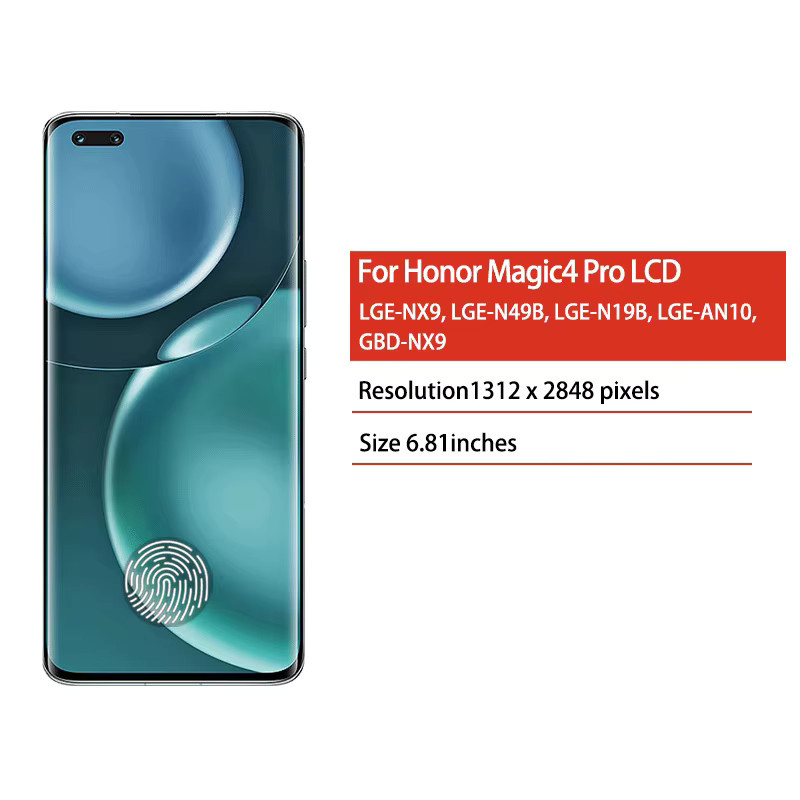 Honor Magic 4 Pro Ersatzdisplay mit 6,81 Zoll AMOLED Touch Screen in Schwarz - Bild 2