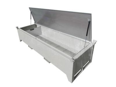 Leuchtstoffröhrenbox BAUER SL-N 220 aus Stahlblech in Silber, unterfahrbar mit verzinktem Deckel und herausnehmbarer Trennwand, B/T/H: 230 x 80 x 53 cm - Bild 1