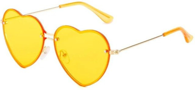 NATAWA Sonnenbrille, herzförmig, randlos, Metall, Damen, yellow - Bild 1