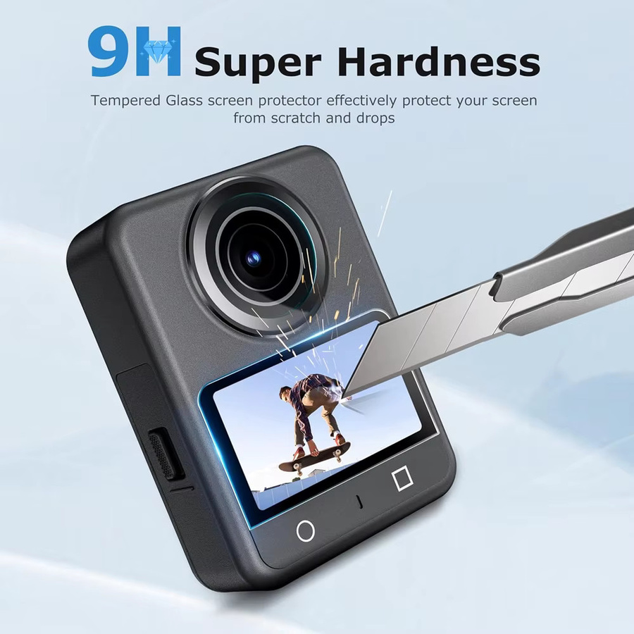 3er-Pack DJI Osmo 360 Displayschutzfolie aus gehärtetem Glas, transparent, 9H Härtegrad, kratzfest und HD-klar - Bild 2