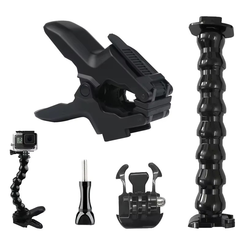 Jaws Flex Clamp Mount Schwanenhalshalterung in Schwarz für GoPro, SJCAM, AKASO, Insta360 und DJI Osmo Action Kameras - Bild 4