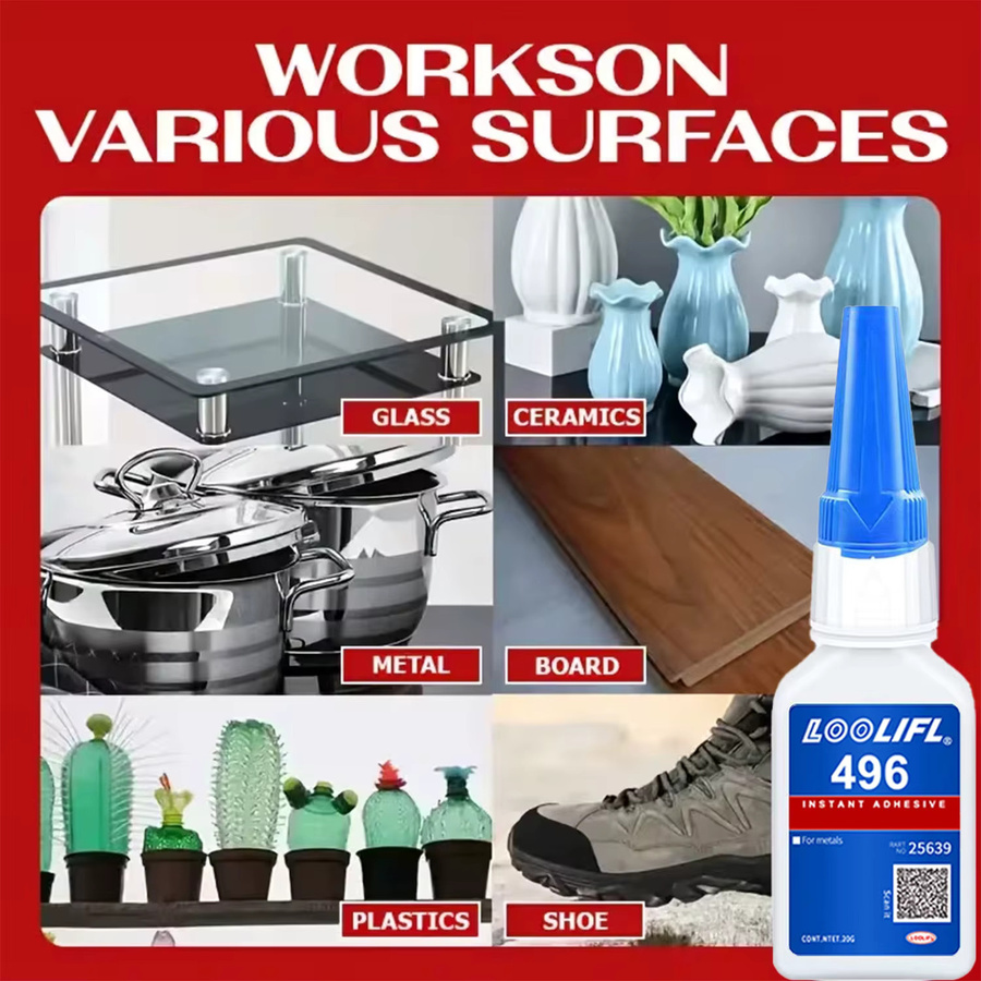 LOOLIFL Super-Kleber Cyanoacrylat transparent für Metall, Kunststoff, Holz, Keramik, Glas und DIY-Reparaturen - Bild 5
