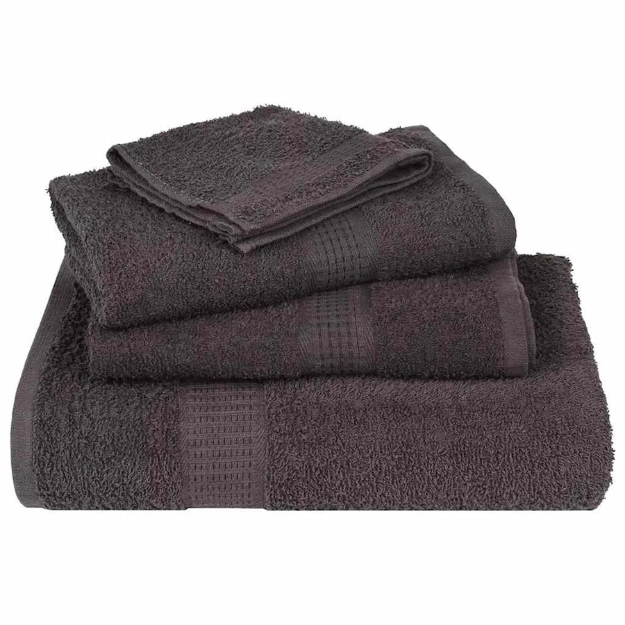 vidaXL Handtuch-Set 10 Stück aus 100% Baumwolle in Anthrazit, B/L: 50 x 100 cm, 360 g/m² - Bild 2
