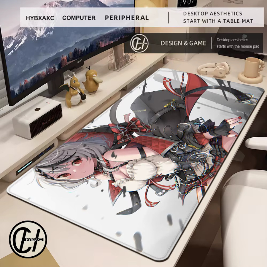 HYBXAXC Anime Schreibtischmatte Hololive Sakamata Chloe Große Mousepad und Tastaturmatte in Multicolour - Bild 2
