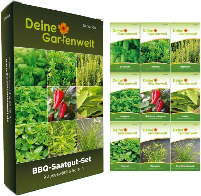 Deine Gartenwelt Grill Kräuter Samen-Set mit 9 Sorten - Bild 1