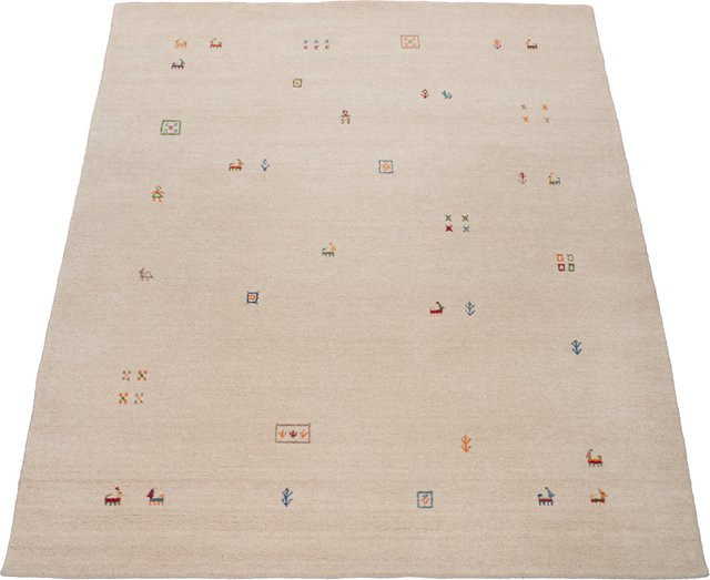 Gabbeh-Teppich Majestic in Beige, gewebter Wollteppich, B/T: 160 x 230 cm - Bild 1