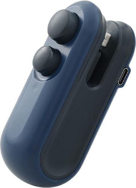 2-in-1 wiederaufladbarer Mini-Snackbeutel-Versiegeler mit Cutter, Hitze-Vakuumversiegeler zur Aufbewahrung frischer Lebensmittel in Blau - Bild 1