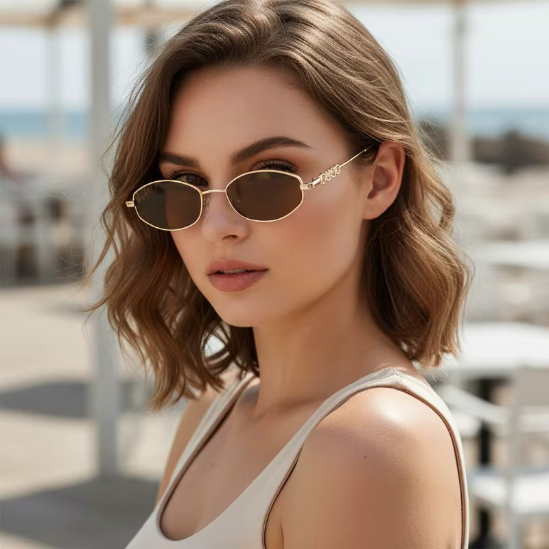 Samjune Sonnenbrille, oval, Metall, Vollrand, Unisex - Bild 6