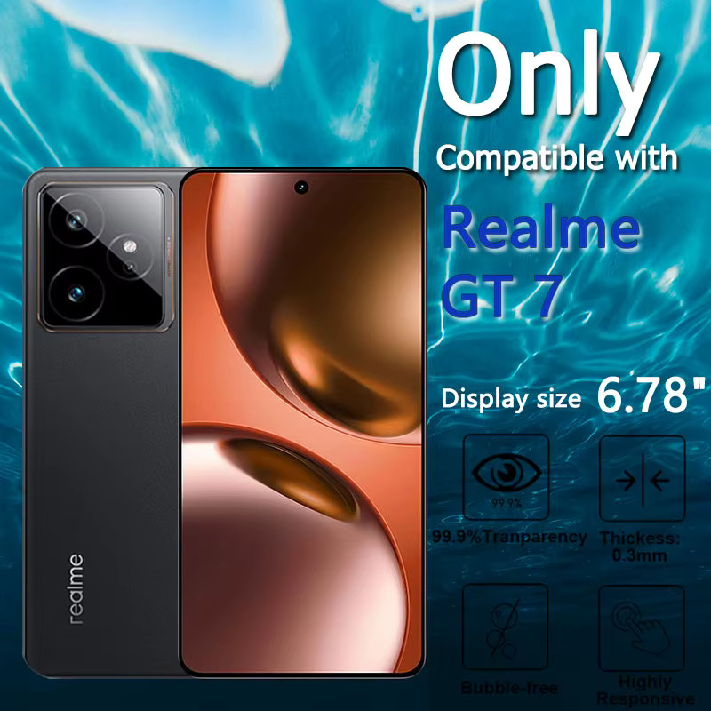 Displayschutzfolie aus gehärtetem Glas für Realme GT 7 (6,78 Zoll), transparent, 1-4 Stück - Bild 4