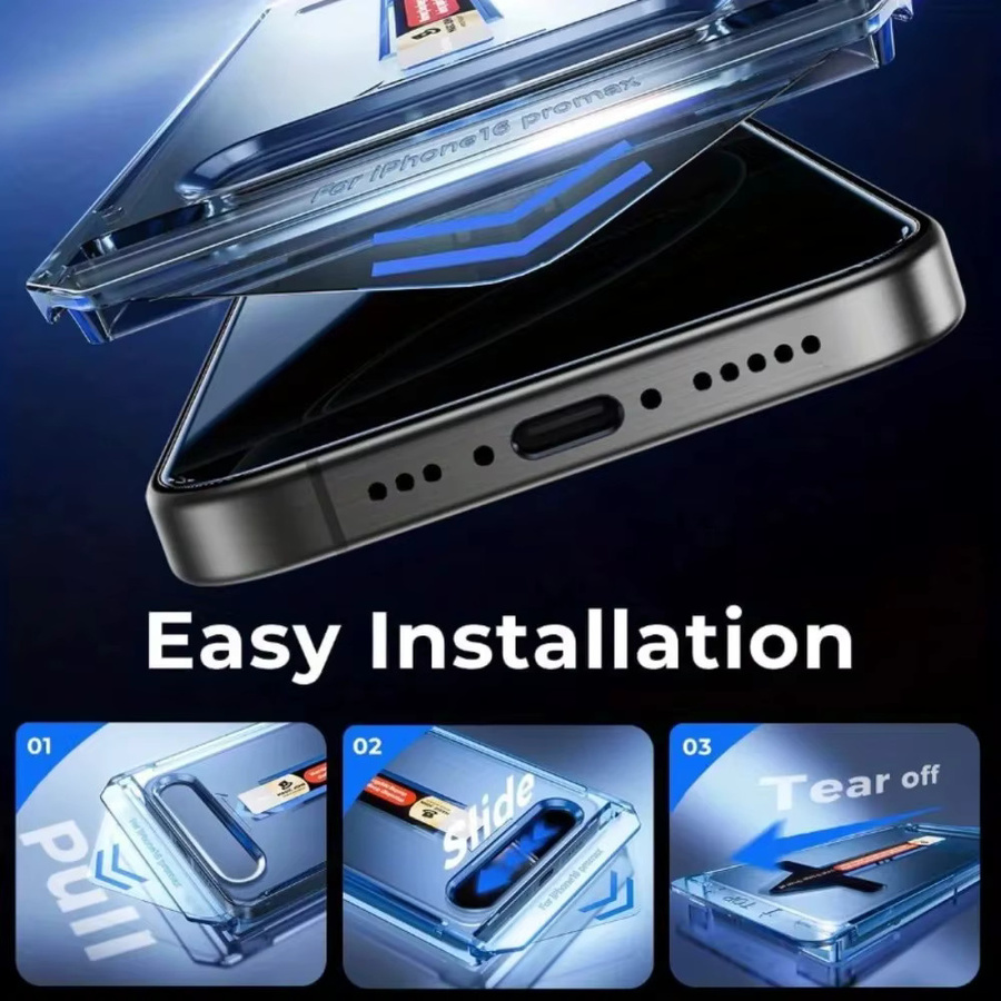4-in-1 Anti-Spionage Displayschutzfolie und Kameraobjektivschutz für Apple iPhone 17 16 15 14 13 12 11 Pro Max Plus Air Mini - Bild 4