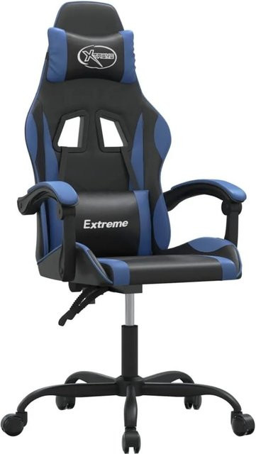 vidaXL Gaming-Stuhl in Schwarz-Blau aus Kunstleder mit Armlehnen und Rollen - Bild 1