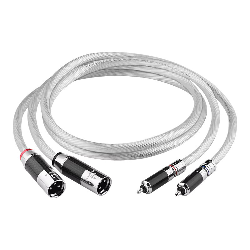 HiFi OCC versilbertes Audiokabel 2RCA auf 2XLR für Verstärker und CD-Player in Silber - Bild 6