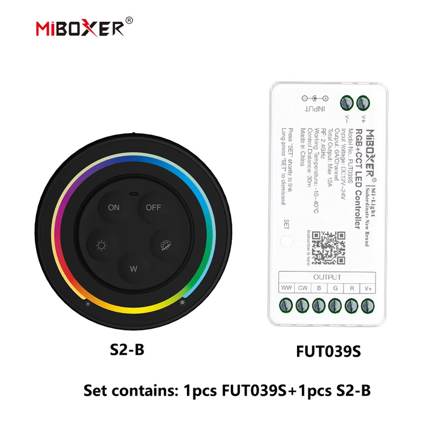 MiBoxer FUT039S+K6/S2W RGBCCT LED-Controller für COB und LED-Streifen mit 2,4GHz RF Wireless Technologie, DC12-24V, 6A/Ch - Bild 2