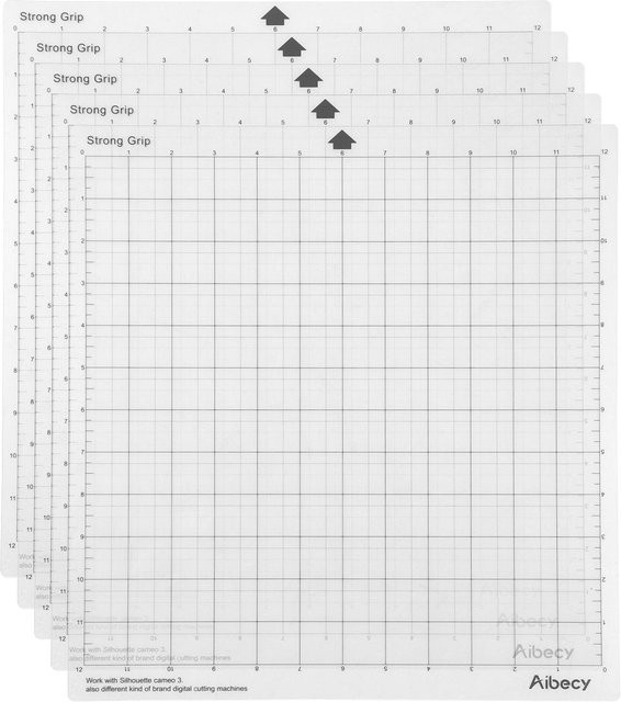 TOMTOP JMS Ersatz-Schneidematte, transparent, selbstklebend mit Messgitter, B/B: 30,5 x 30,5 cm, 5er Pack - Bild 1