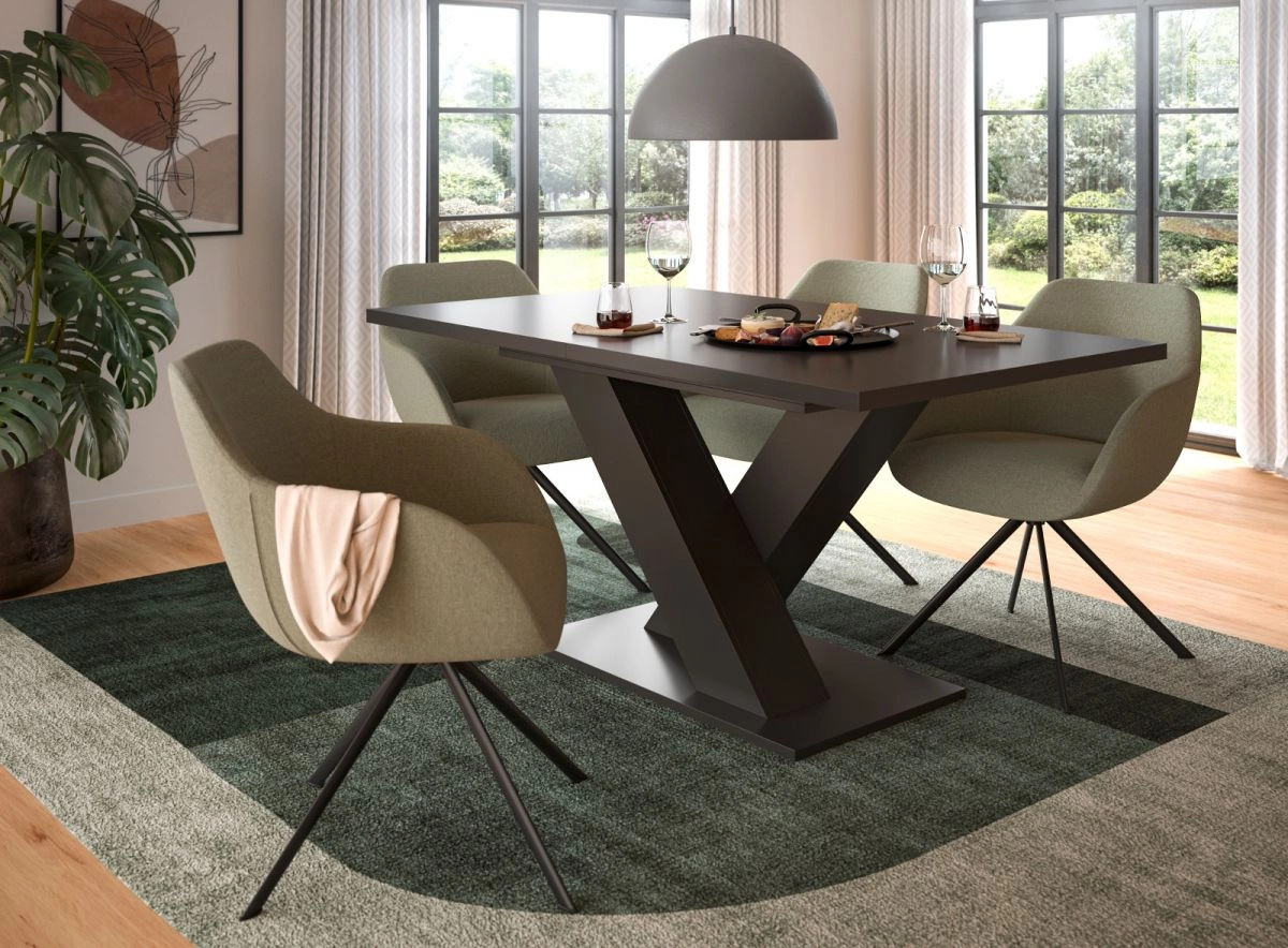 Ausziehbarer Esstisch Inn.Furn in Grau, modern und rechteckig, Breite: 150 cm bis 190 cm - Bild 6