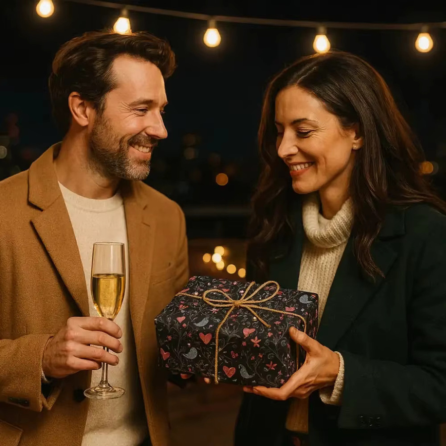 Geschenkpapier mit mehrfarbigem Herz für Valentinstag, Geburtstag, Hochzeit oder Jahrestag, Breite: 43,18 cm, Länge: 299,72 cm - Bild 4