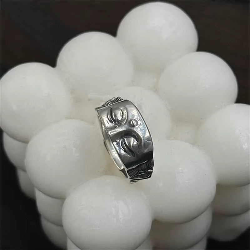 Everoyal Ring, Vintage Buddha Design, Silber, Herren - Bild 5
