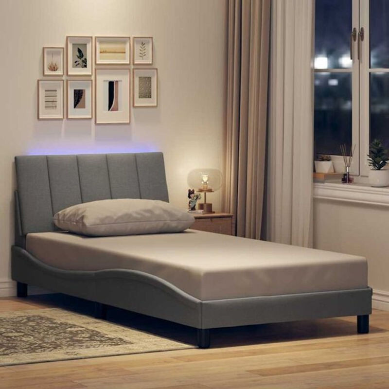 Polsterbett hanko von Vidaxl in Grau aus Stoff und Metall, B/T/H: 100 x 200 cm - Bild 1
