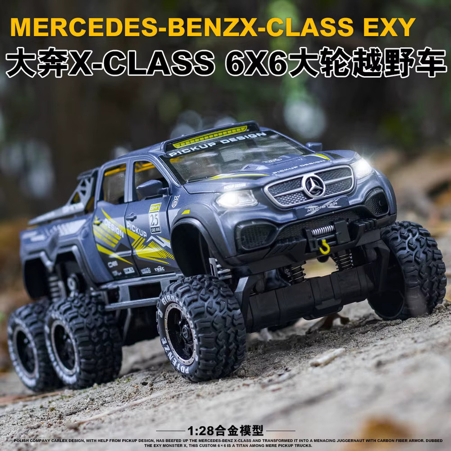 WELLY Mercedes-Benz X-Klasse Exy 6x6 Pickup, Modellauto, 1:28, Metall, mit Licht und Sound - Bild 2