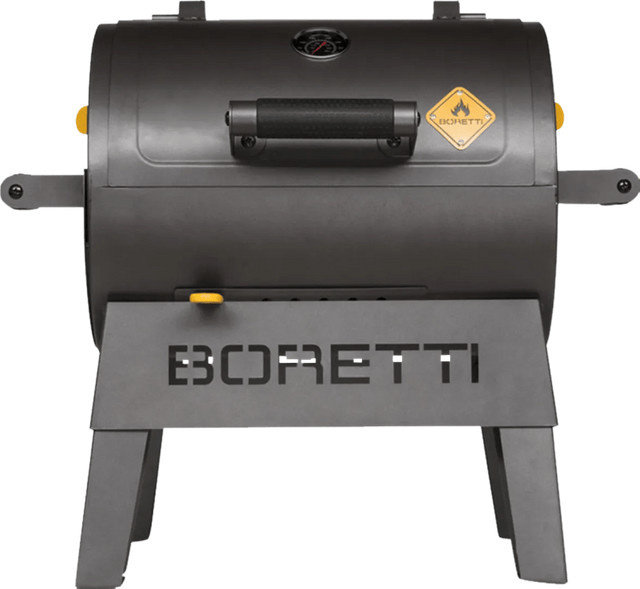 Boretti Terzo Tisch-Holzkohlegrill in Anthrazit mit Thermometer B/T/H: 45 x 45 x 15 cm - Bild 1