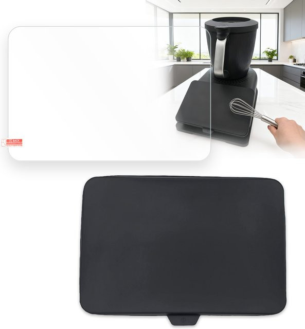 Vorwerk Thermomix TM7 Enhanced Shield Schutz aus gehärtetem Glas mit Silikonabdeckung in Schwarz - Bild 1