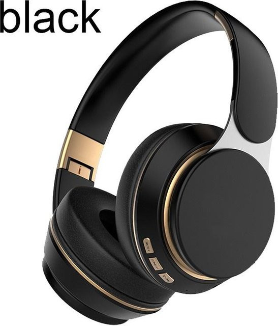 JQIQLY Kabelloser Bluetooth 5.0 Over-Ear Kopfhörer mit HD-Mikrofon und TF-Kartenslot in Schwarz - Bild 1