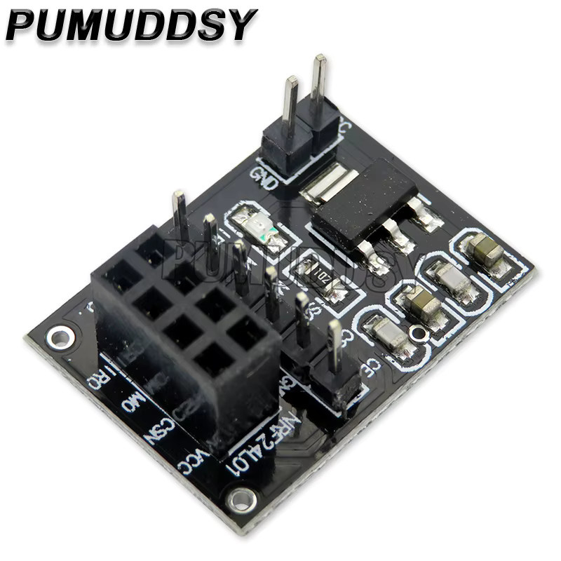 Wavtzt nRF24L01 Drahtloser 2,4 GHz Transceiver mit Antenne für Arduino Mikrocontroller, Schwarz - Bild 2