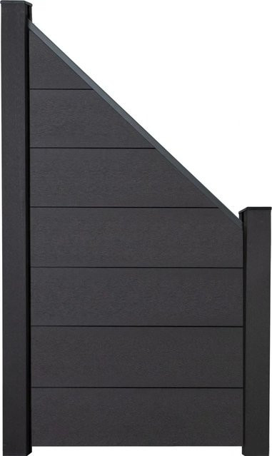 GroJaSolid Grande Schrägzaun in Anthrazit, B: 90 cm, H: 180 cm - Bild 1