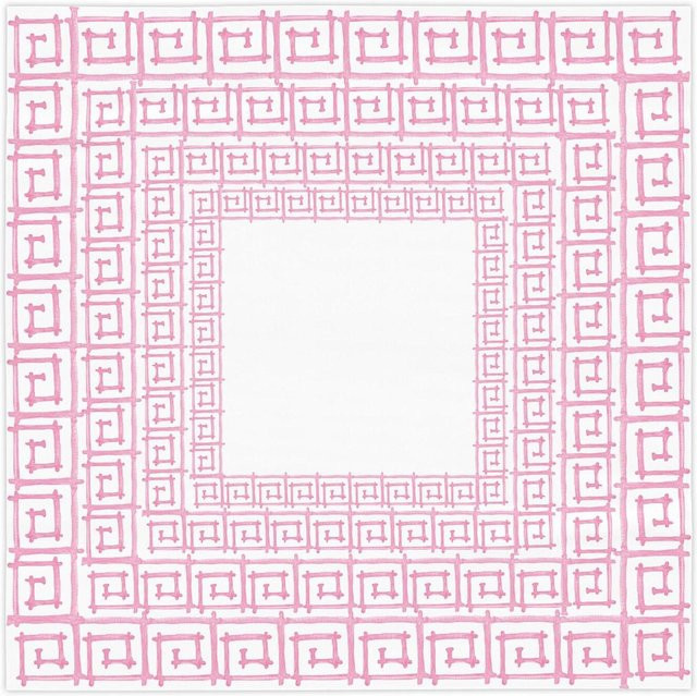 Quadratische Tischdecke von JMG Household Supplies mit rosa Bambus-Kachelmuster in Weiß, B/B: 152 x 152 cm - Bild 1
