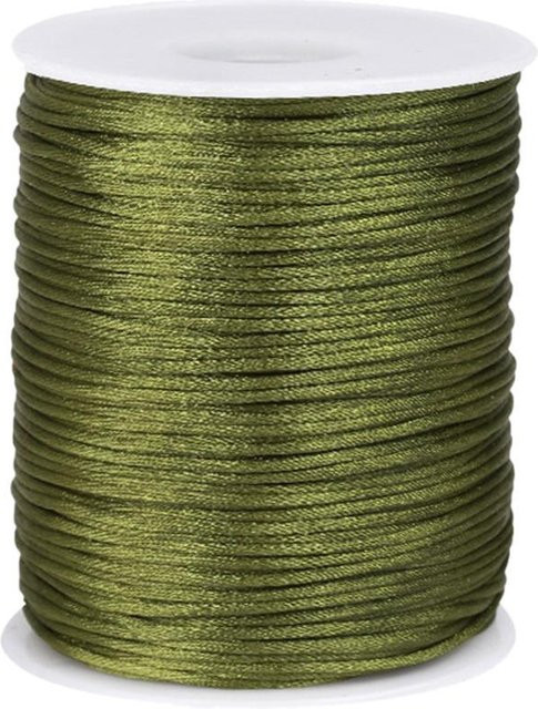 HotshoVigo Satinband Dunkelgrün 1,5mm Breite, 100m Länge aus Nylon - Bild 1