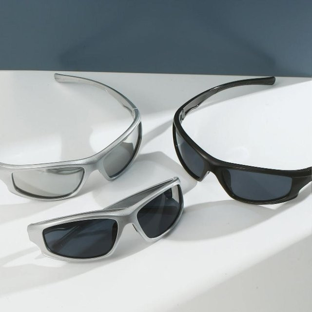 Sonnenbrille Aviator, Kunststoff, Vollrand, grau, Herren - Bild 1