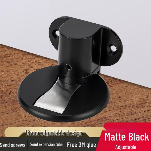 Magnetischer Türstopper the BAY in Matt Schwarz, stanzfrei und bodenstehend aus Zink - Bild 1