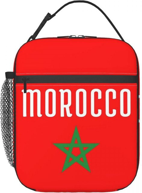 Thermische Lunchtasche mit Marokko Flagge von Fancy Style Studio, rot - Bild 1