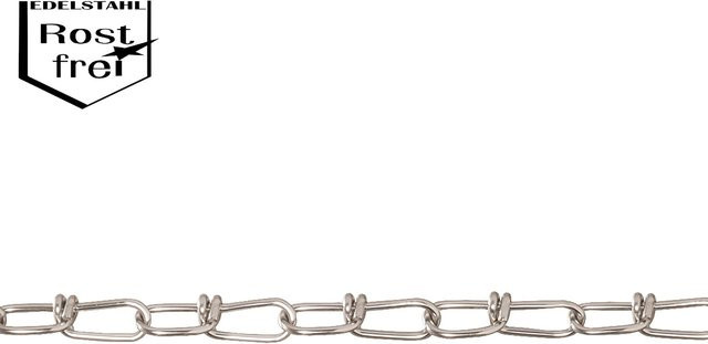 Conacord Knotenkette aus rostfreiem V4A-Stahl in Silber, Durchmesser: 1,6 mm, Breite: 22 mm, Meterware - Bild 1