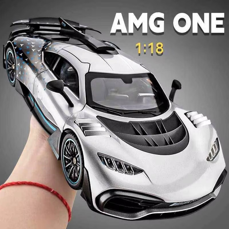 WELLY Benz AMG ONE Supersportwagen, Simulationsmodell, 1:18, Druckguss-Spielzeugfahrzeug, Metall, Grau - Bild 2