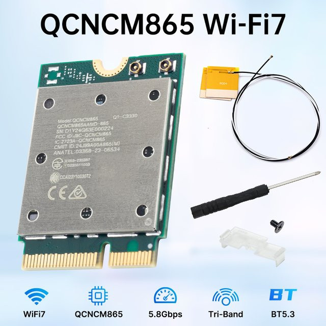 Fenvi WiFi 7 M.2 Netzwerkadapter mit Bluetooth 5.3 und Tri-Band Unterstützung für Windows 11 - Bild 1