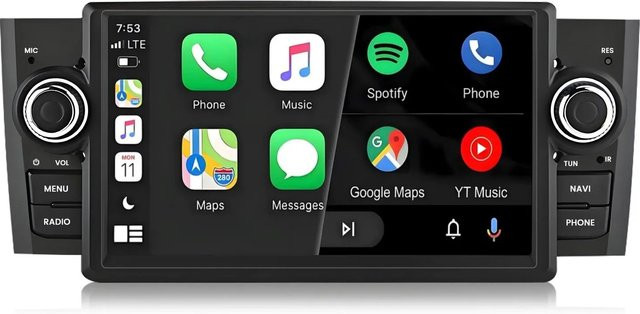 Junsun Autoradio für FIAT Grande Punto Linea mit Bluetooth, Wi-Fi und GPS in Schwarz - Bild 1