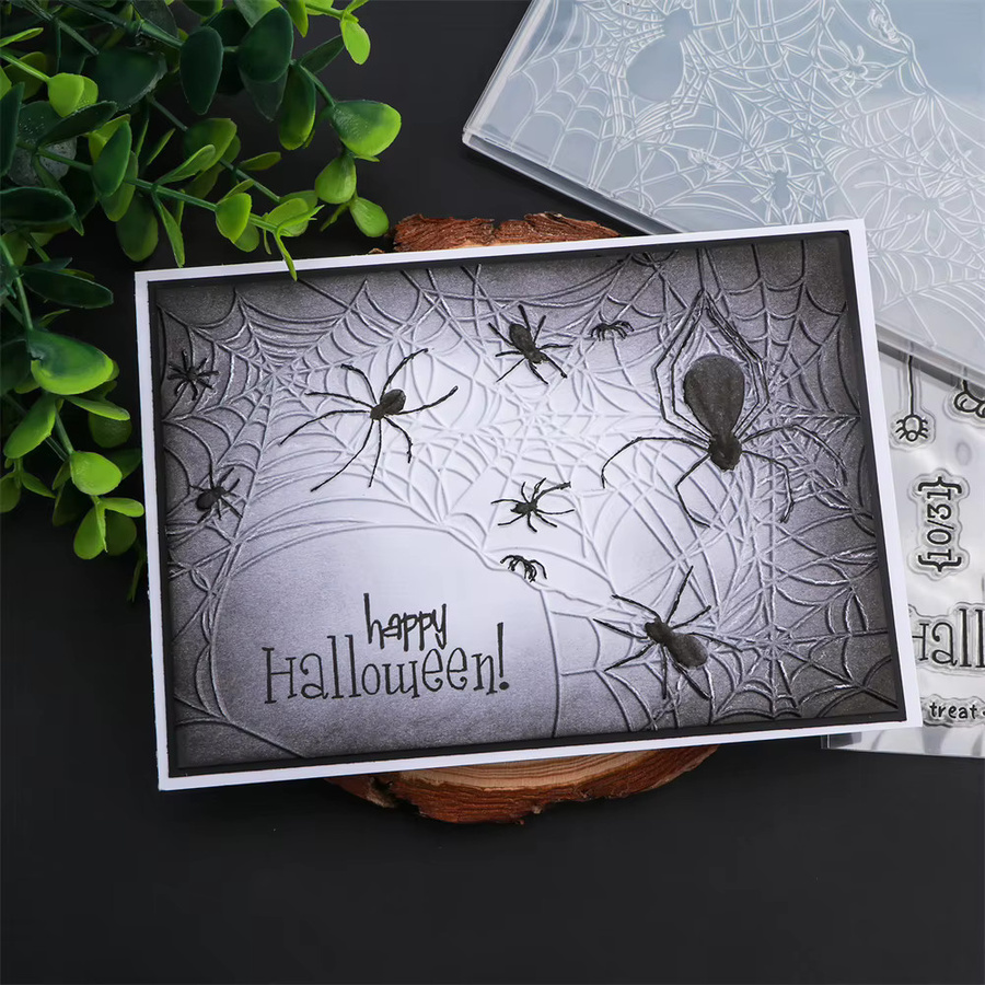 3D Prägung Ordner mit Spinnennetz und Schmetterling Mustern für Scrapbooking und Kartenherstellung aus Kunststoff - Bild 2