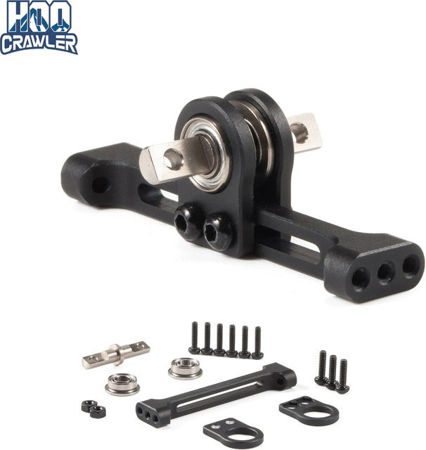 HooCrawler Verstellbares Trägerlager, 1/24, 35mm Breite, CNC Aluminium, Schwarz - Bild 1