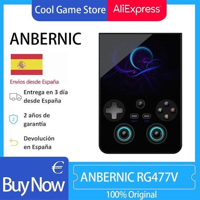 Anbernic RG477V Handheld-Spielkonsole in Schwarz mit 4,7 Zoll LTPS-Bildschirm und Dimensity 8300 Chip für Retro-Gaming - Bild 1